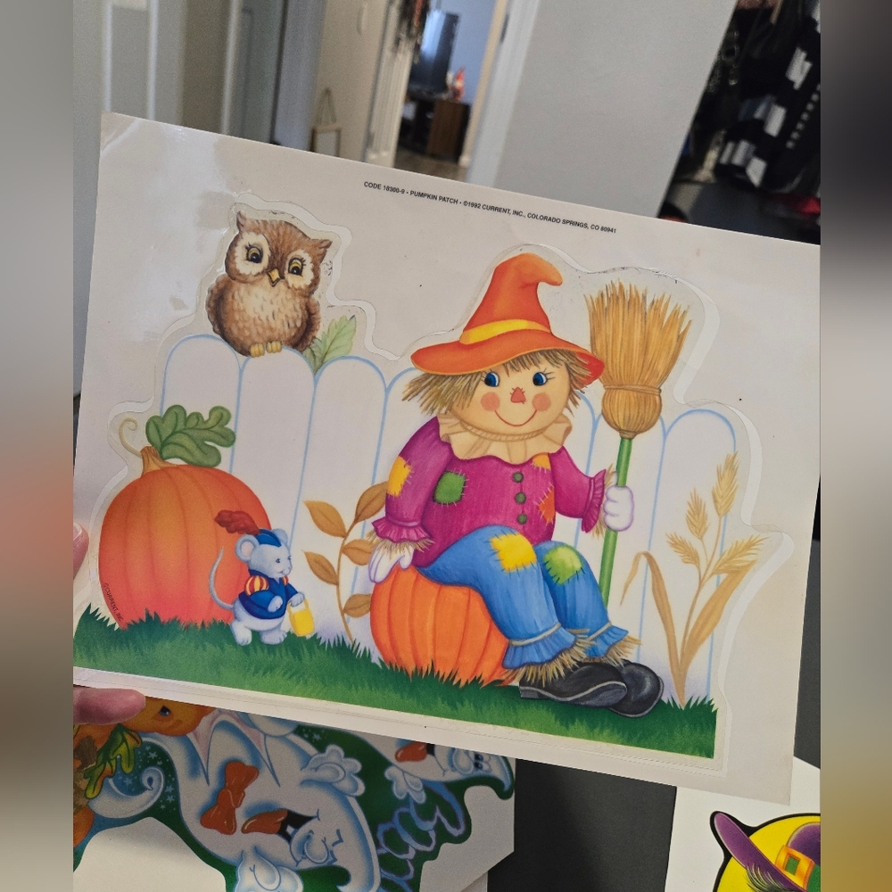 Lot Of Vintage Window Clings. From The 90s. Halloween Themed.